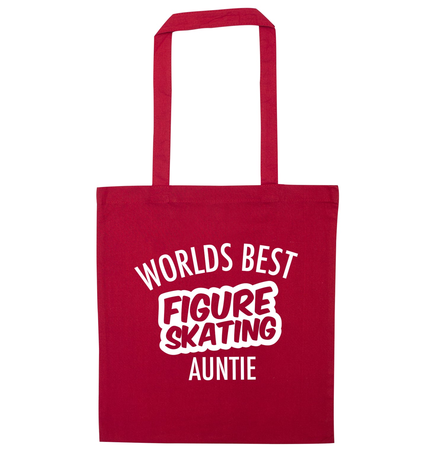 Worlds best figure skating auntie red tote bag