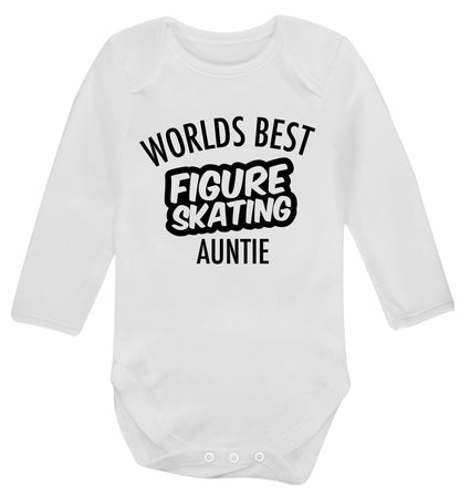 Worlds best figure skating auntie Baby Vest long sleeved white 6-12 months