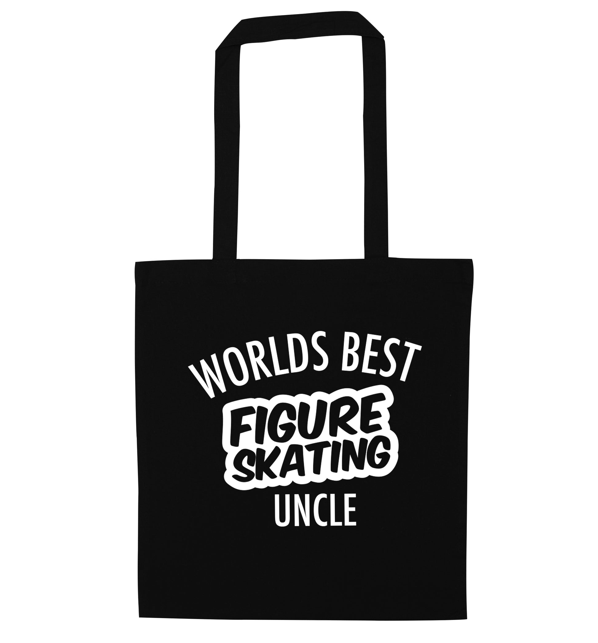 Worlds best figure skating uncle black tote bag