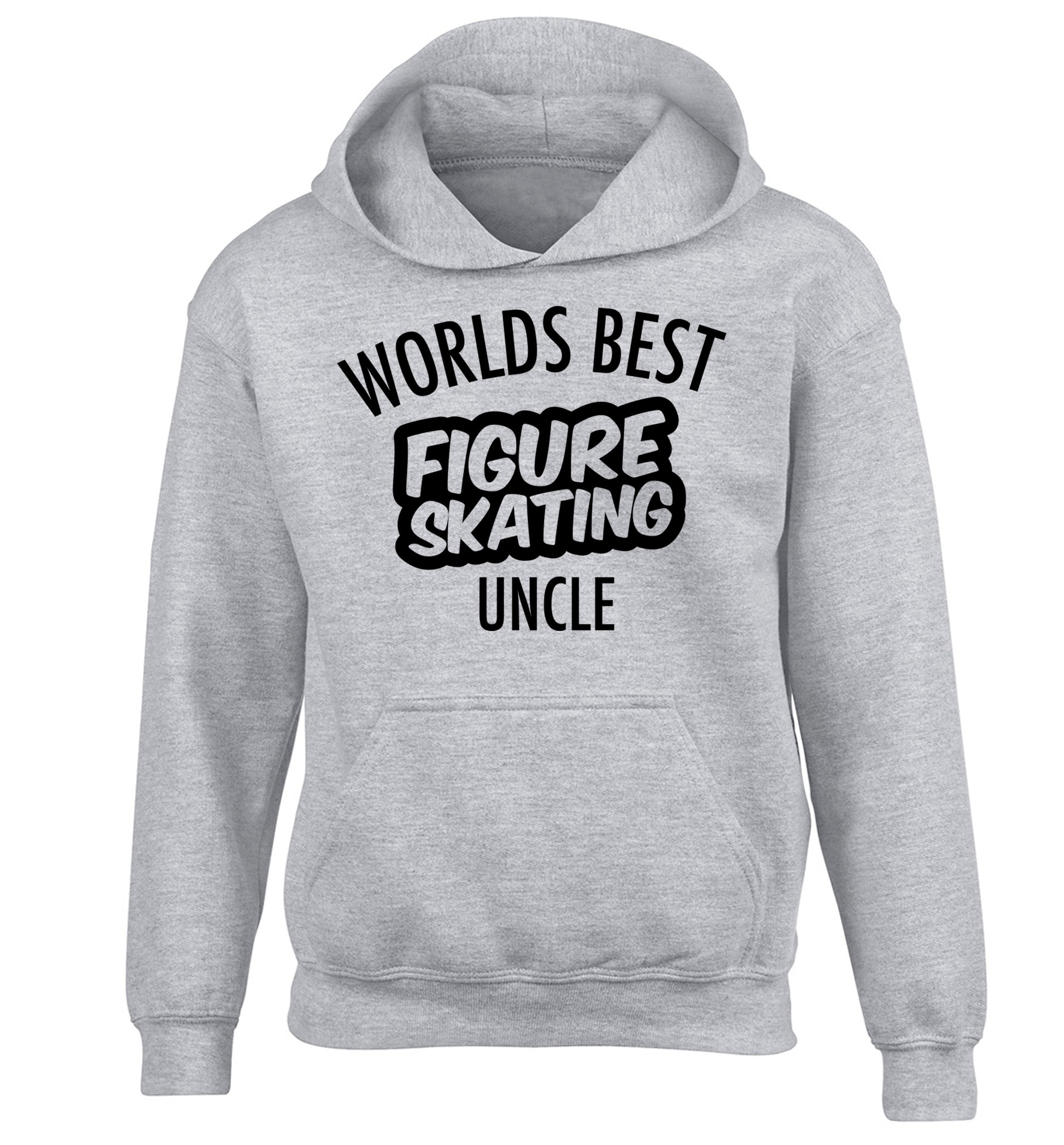 Worlds best figure skating uncle children's grey hoodie 12-14 Years