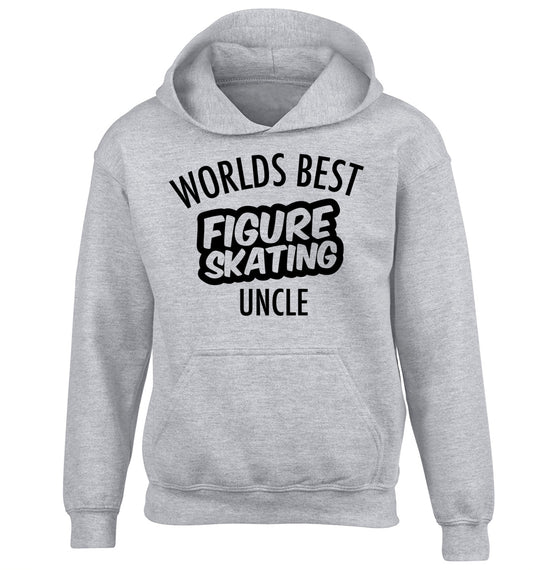 Worlds best figure skating uncle children's grey hoodie 12-14 Years