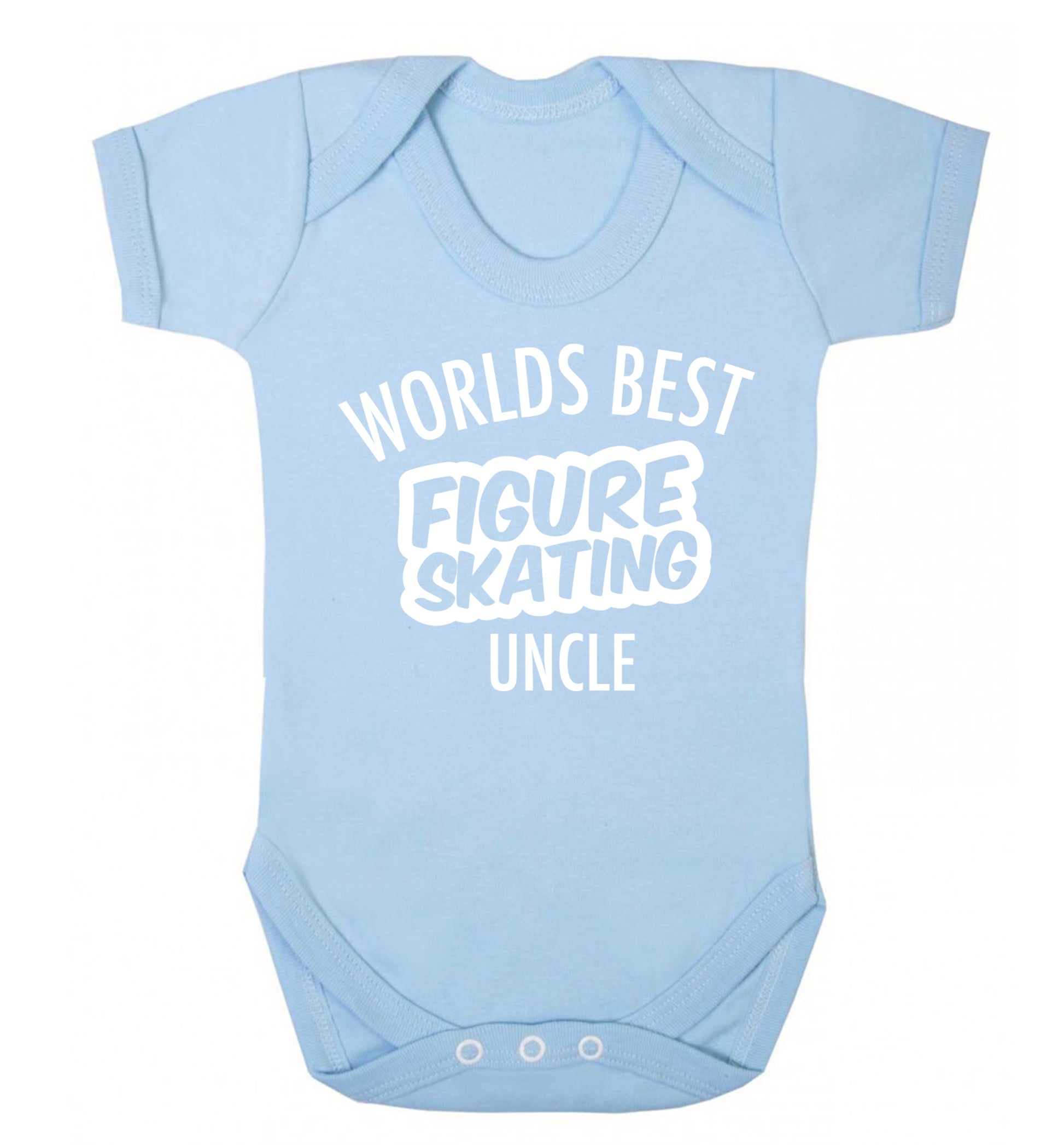 Worlds best figure skating uncle Baby Vest pale blue 18-24 months