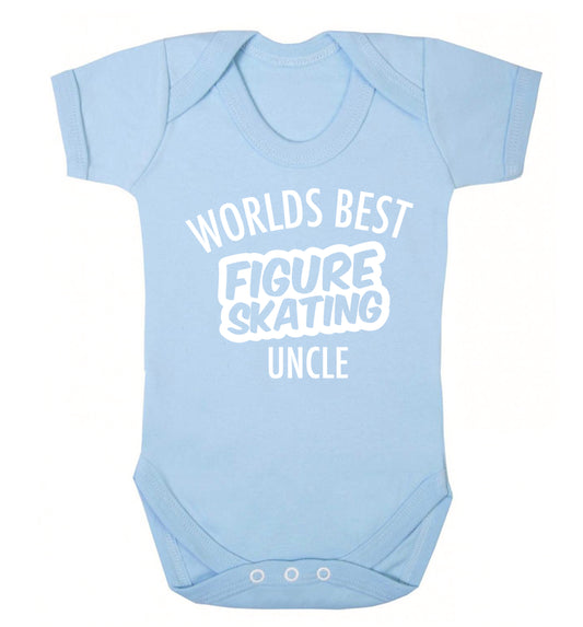 Worlds best figure skating uncle Baby Vest pale blue 18-24 months