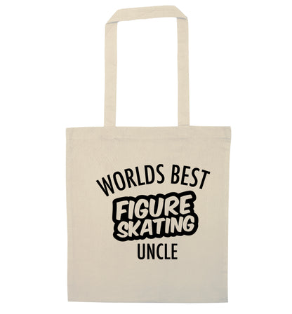 Worlds best figure skating uncle natural tote bag