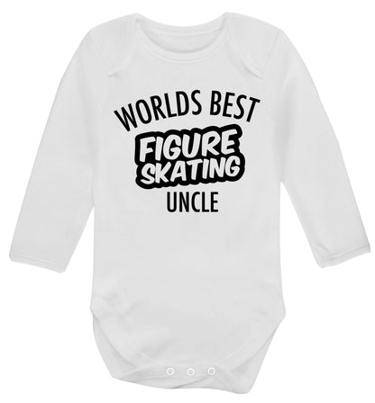Worlds best figure skating uncle Baby Vest long sleeved white 6-12 months
