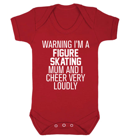 Warning I'm a figure skating mum and I cheer very loudly Baby Vest red 18-24 months