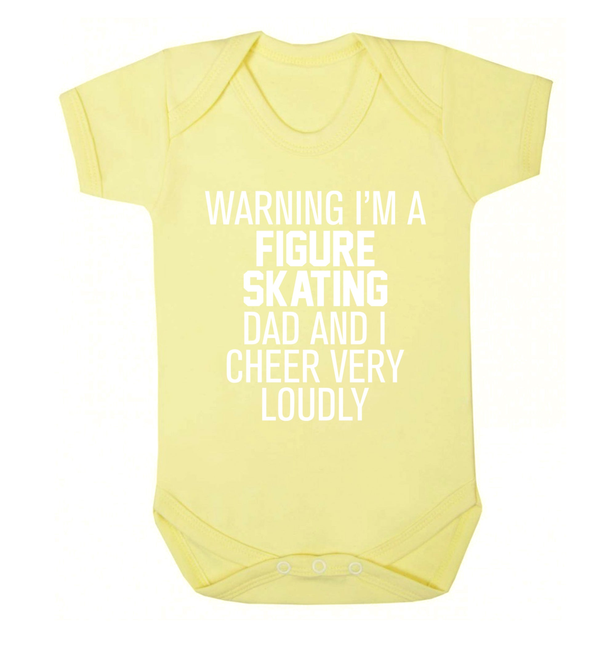 Warning I'm a figure skating dad and I cheer very loudly Baby Vest pale yellow 18-24 months