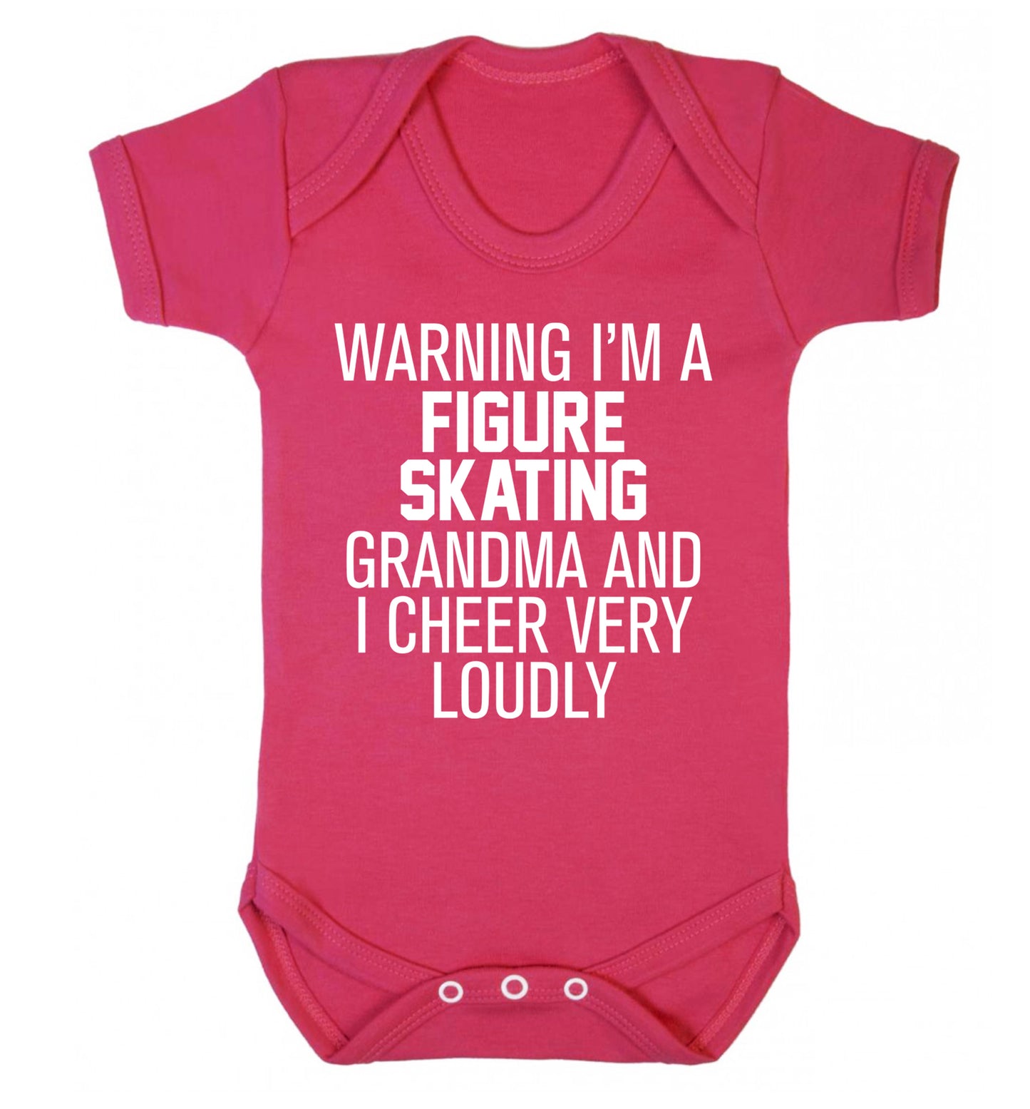 Warning I'm a figure skating grandma and I cheer very loudly Baby Vest dark pink 18-24 months