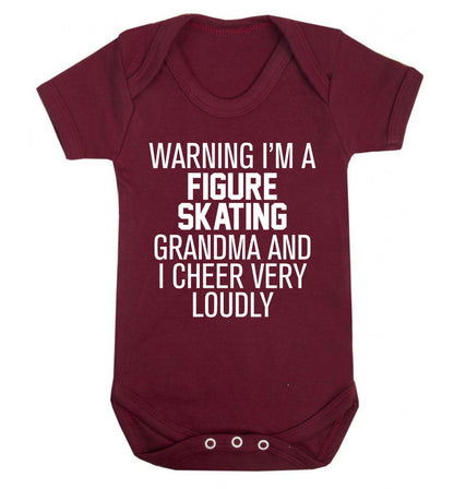 Warning I'm a figure skating grandma and I cheer very loudly Baby Vest maroon 18-24 months