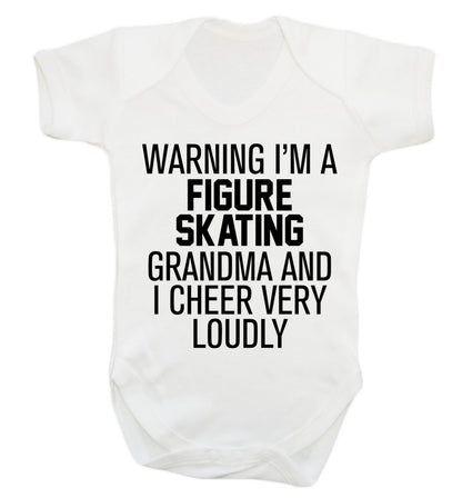 Warning I'm a figure skating grandma and I cheer very loudly Baby Vest white 18-24 months