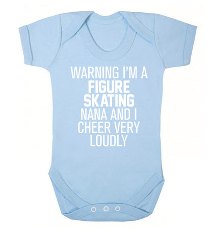 Warning I'm a figure skating nana and I cheer very loudly Baby Vest pale blue 18-24 months
