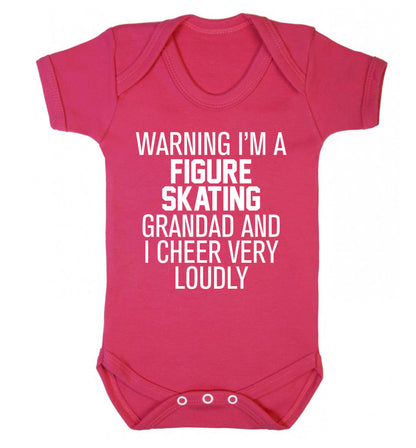 Warning I'm a figure skating grandad and I cheer very loudly Baby Vest dark pink 18-24 months