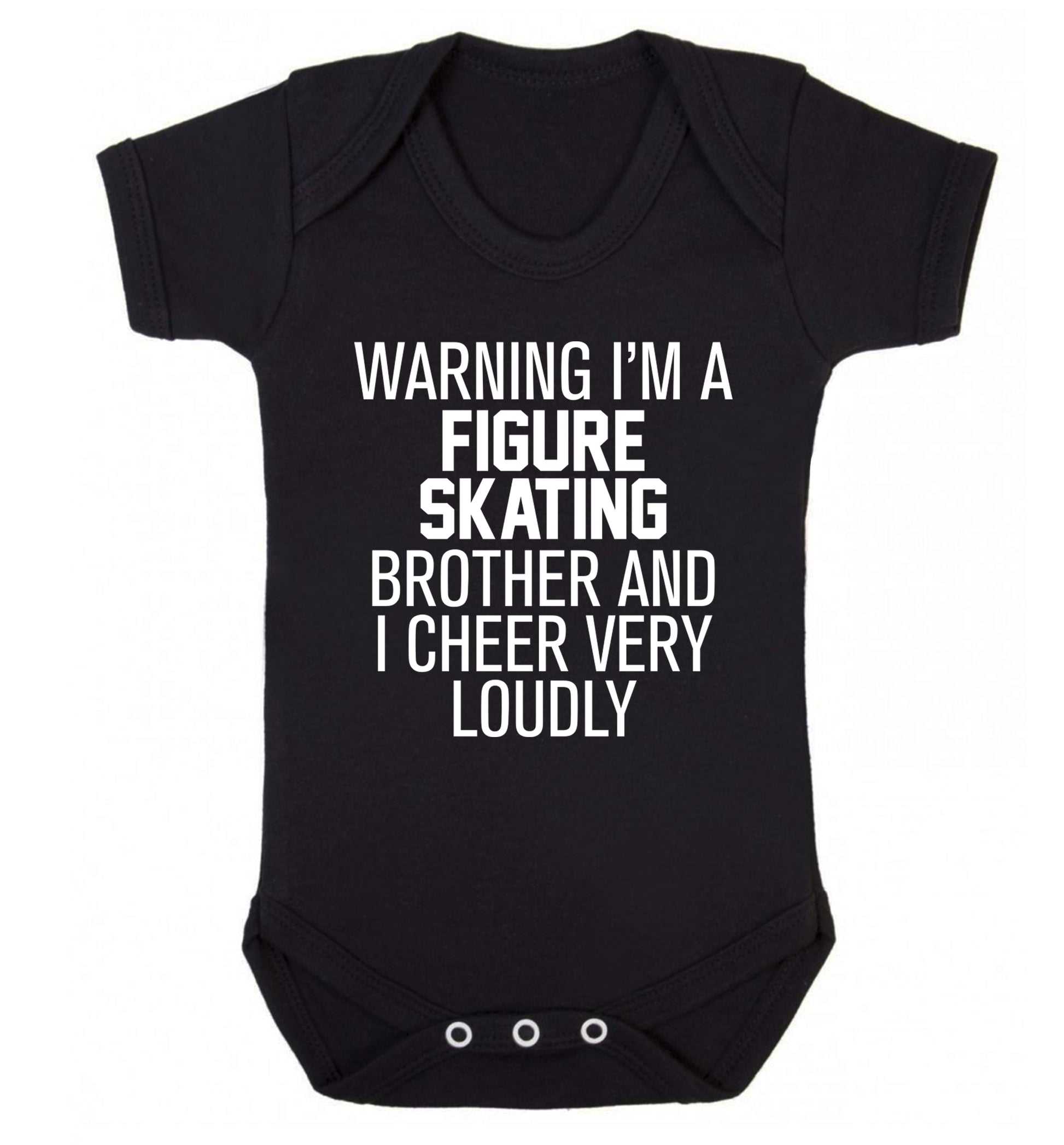 Warning I'm a figure skating brother and I cheer very loudly Baby Vest black 18-24 months