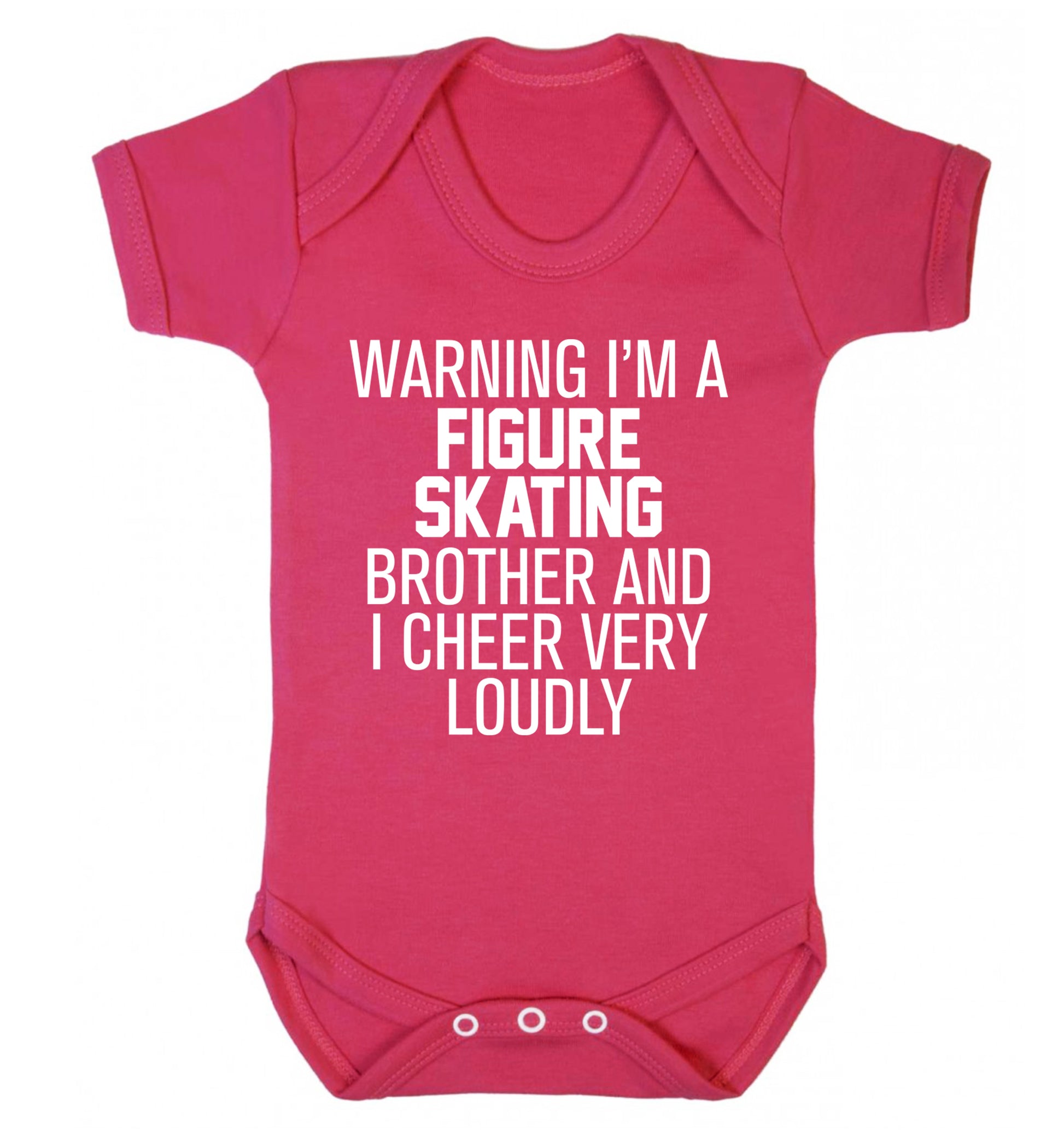 Warning I'm a figure skating brother and I cheer very loudly Baby Vest dark pink 18-24 months