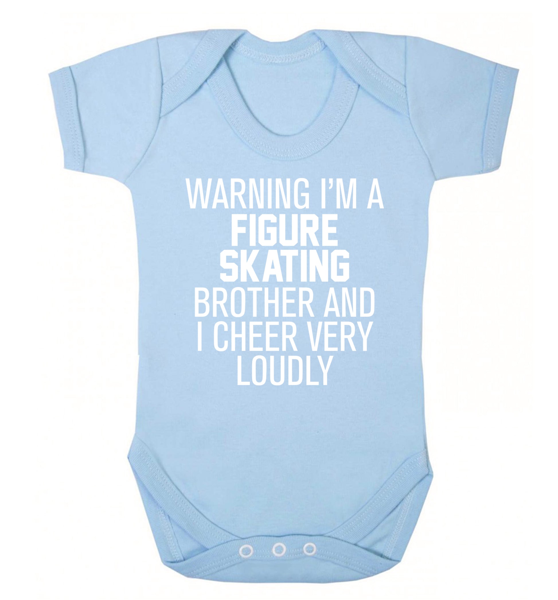 Warning I'm a figure skating brother and I cheer very loudly Baby Vest pale blue 18-24 months
