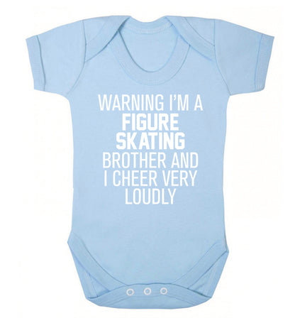 Warning I'm a figure skating brother and I cheer very loudly Baby Vest pale blue 18-24 months