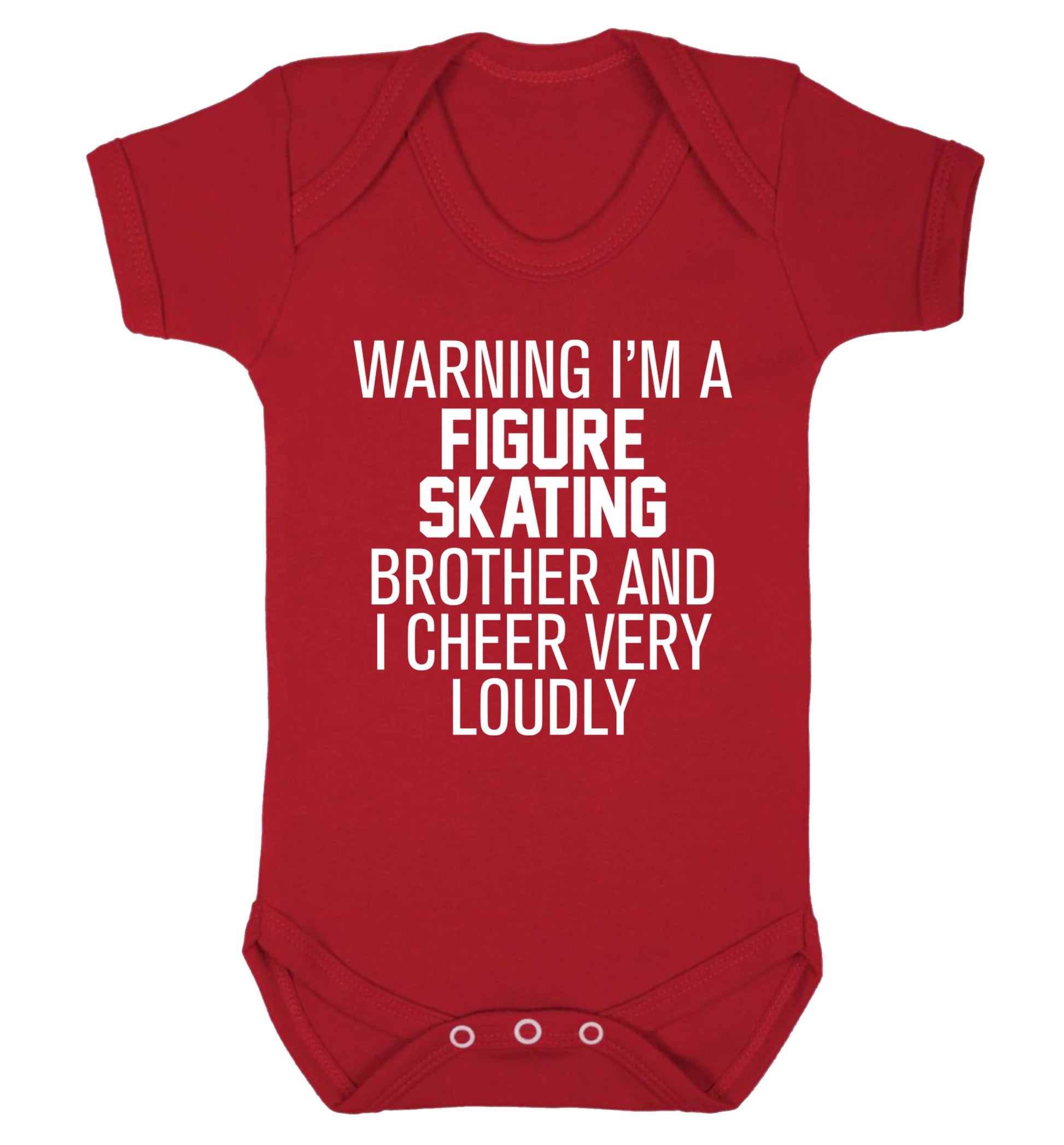Warning I'm a figure skating brother and I cheer very loudly Baby Vest red 18-24 months