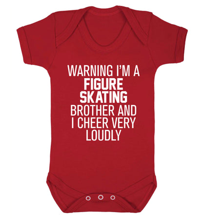 Warning I'm a figure skating brother and I cheer very loudly Baby Vest red 18-24 months