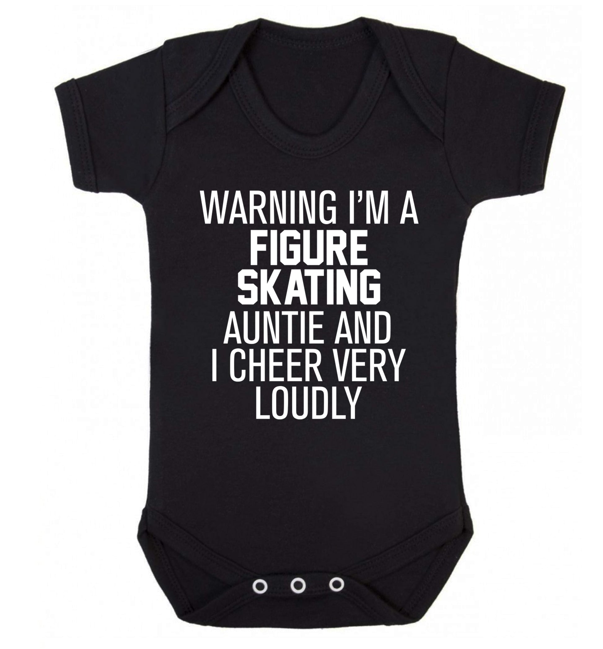 Warning I'm a figure skating auntie and I cheer very loudly Baby Vest black 18-24 months