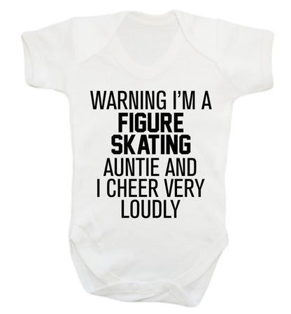 Warning I'm a figure skating auntie and I cheer very loudly Baby Vest white 18-24 months