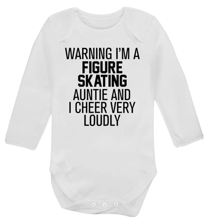 Warning I'm a figure skating auntie and I cheer very loudly Baby Vest long sleeved white 6-12 months