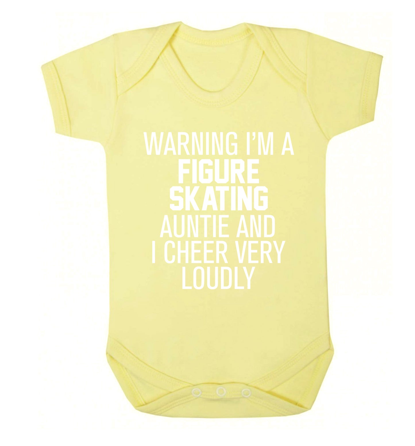 Warning I'm a figure skating auntie and I cheer very loudly Baby Vest pale yellow 18-24 months