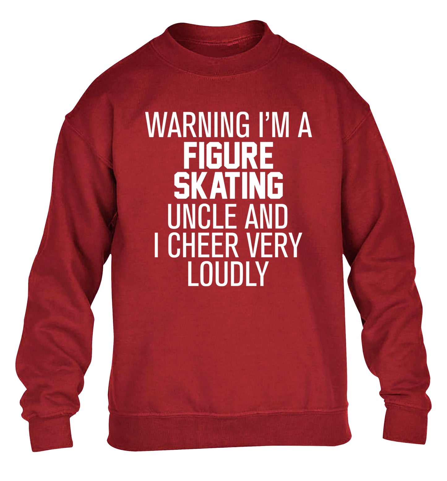 Warning I'm a figure skating uncle and I cheer very loudly children's grey sweater 12-14 Years