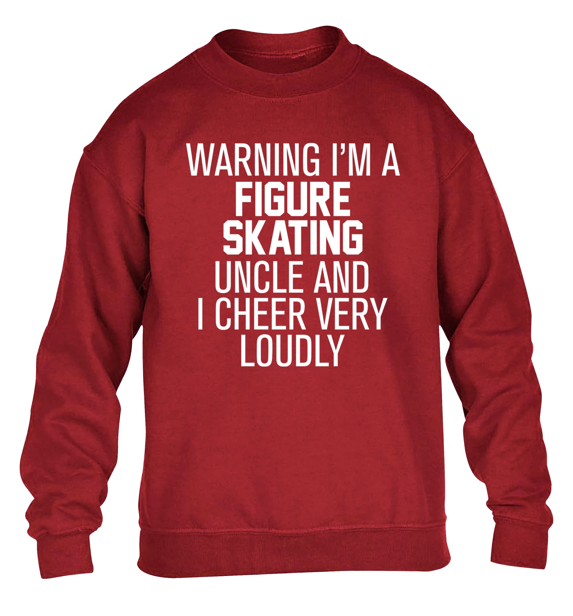 Warning I'm a figure skating uncle and I cheer very loudly children's grey sweater 12-14 Years