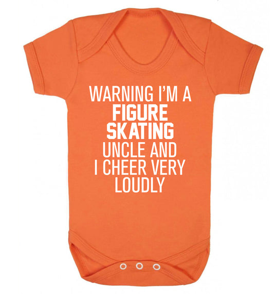 Warning I'm a figure skating uncle and I cheer very loudly Baby Vest orange 18-24 months