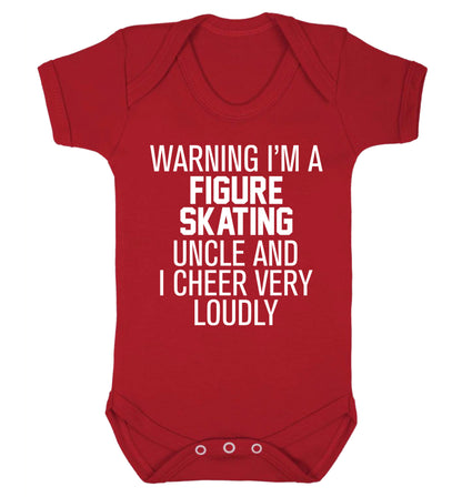 Warning I'm a figure skating uncle and I cheer very loudly Baby Vest red 18-24 months