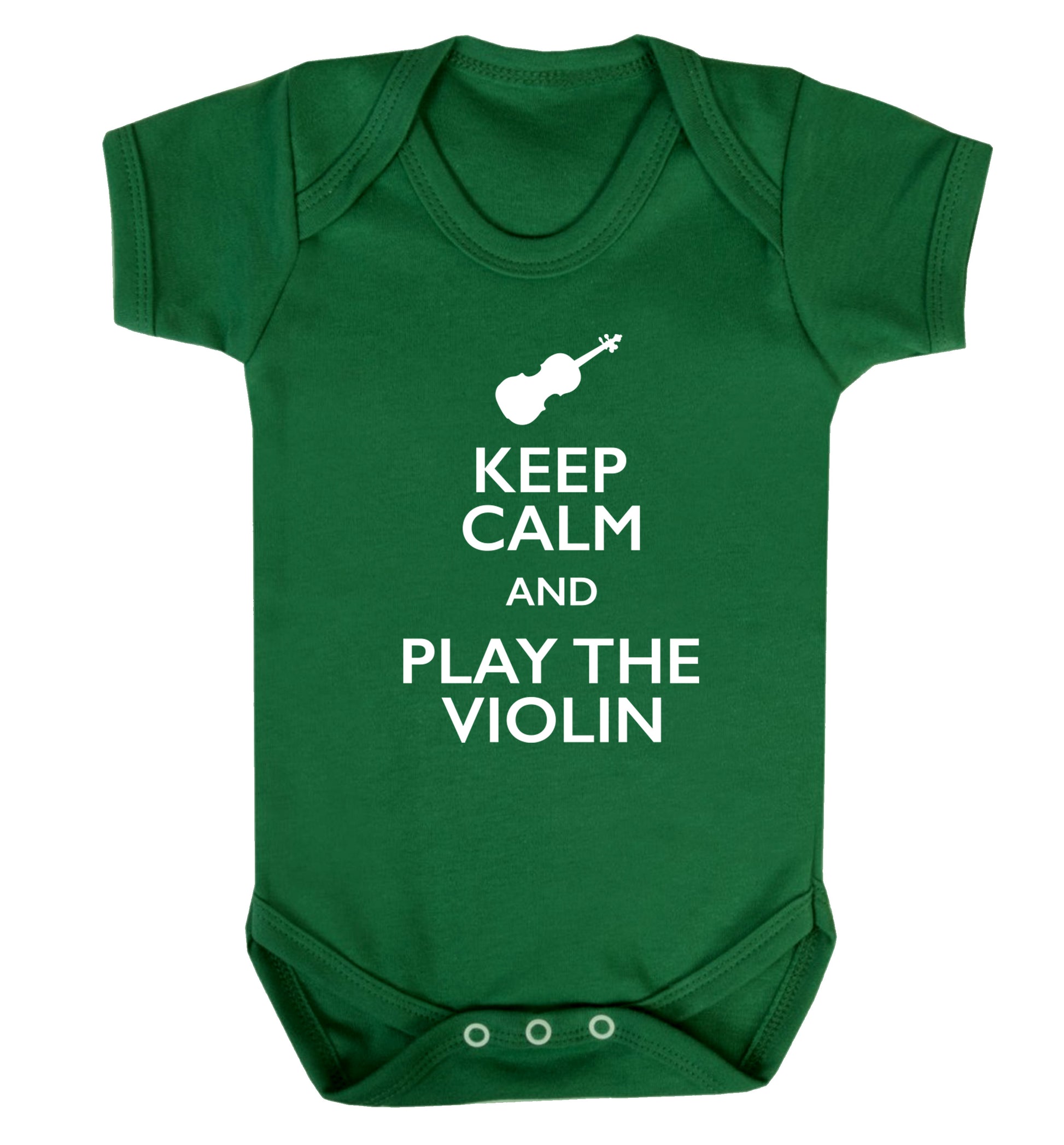Keep calm and play the violin Baby Vest green 18-24 months