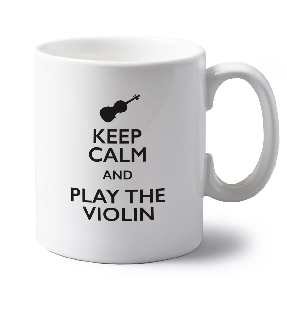 Keep calm and play the violin left handed white ceramic mug 