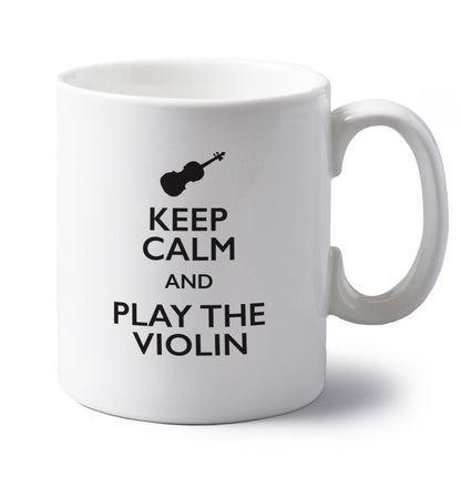 Keep calm and play the violin left handed white ceramic mug 