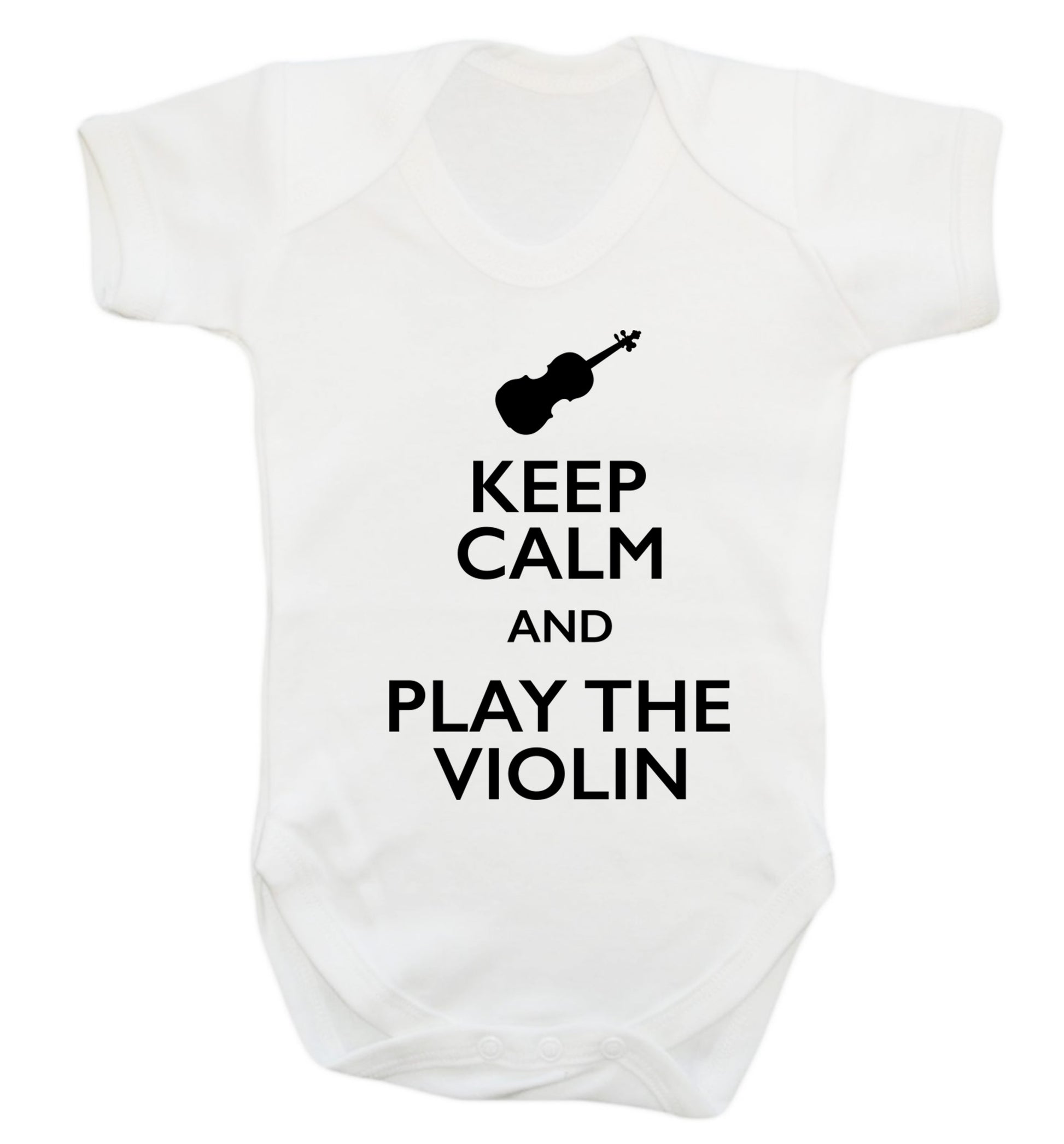 Keep calm and play the violin Baby Vest white 18-24 months