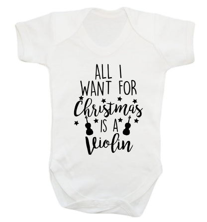 All I Want For Christmas is a Violin Baby Vest white 18-24 months