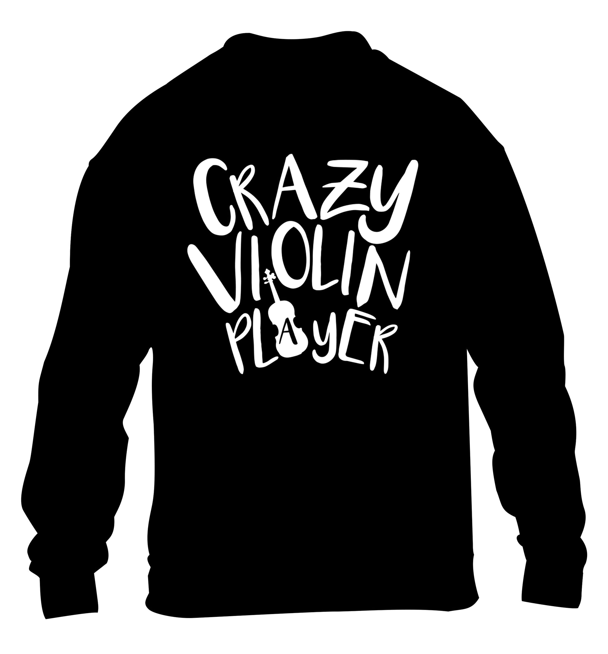 Crazy Violin Player children's black sweater 12-13 Years