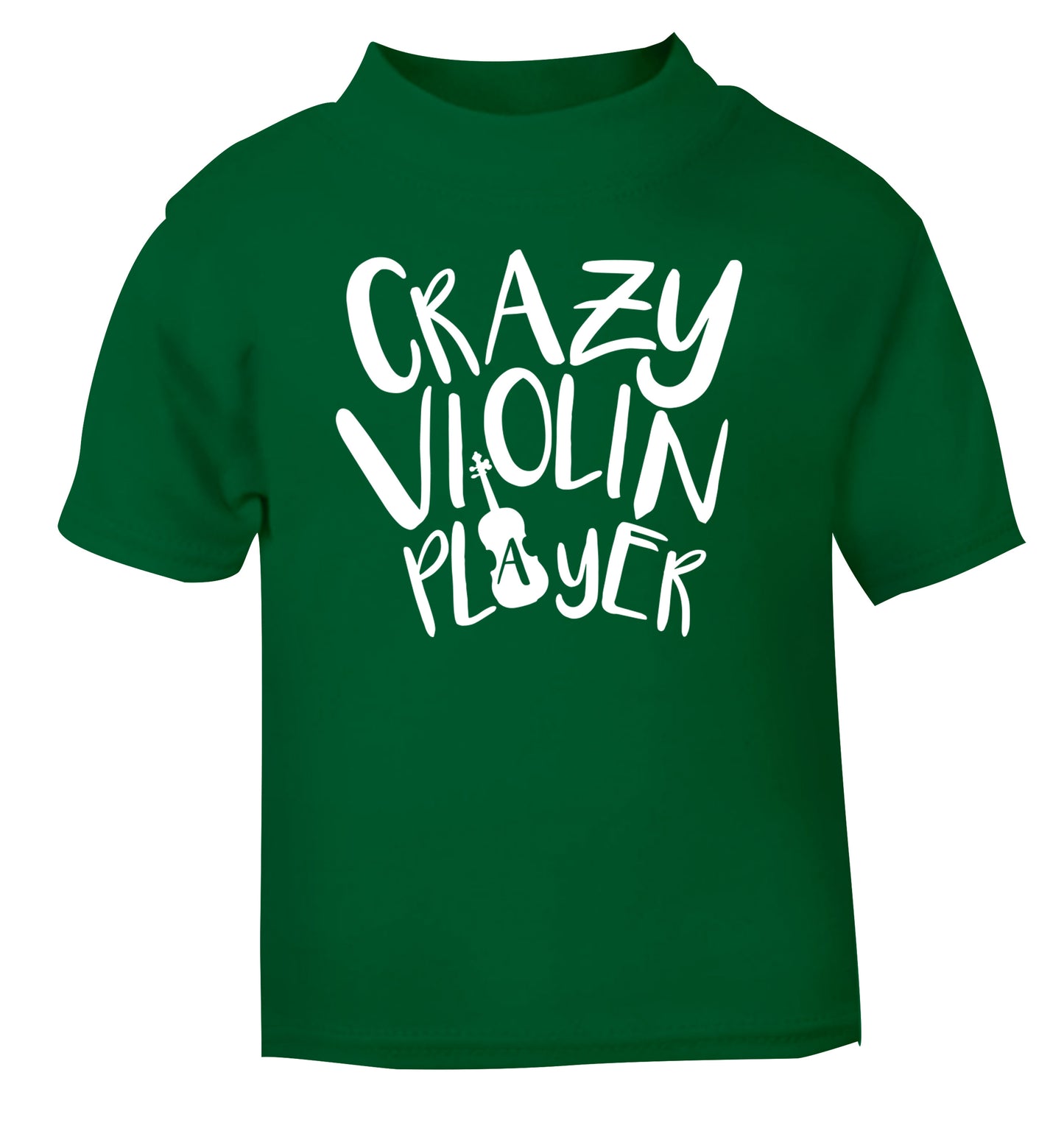 Crazy Violin Player green Baby Toddler Tshirt 2 Years