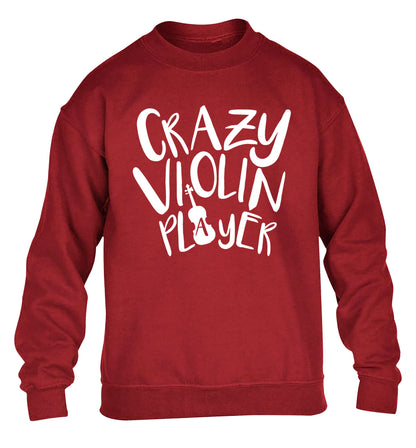 Crazy Violin Player children's grey sweater 12-13 Years