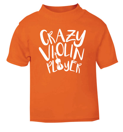 Crazy Violin Player orange Baby Toddler Tshirt 2 Years