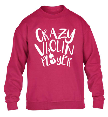 Crazy Violin Player children's pink sweater 12-13 Years