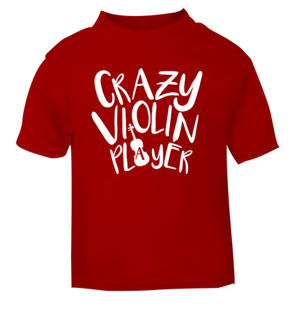 Crazy Violin Player red Baby Toddler Tshirt 2 Years