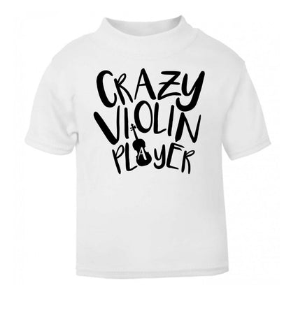 Crazy Violin Player white Baby Toddler Tshirt 2 Years