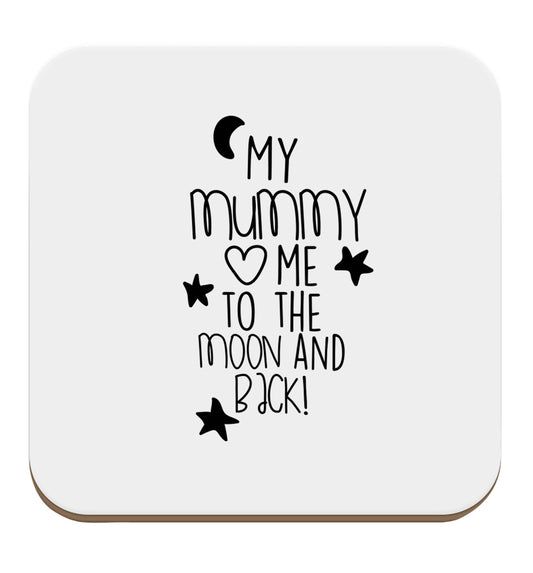 My mum loves me to the moon and back set of four coasters