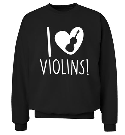 I Love Violins Adult's unisex black Sweater 2XL