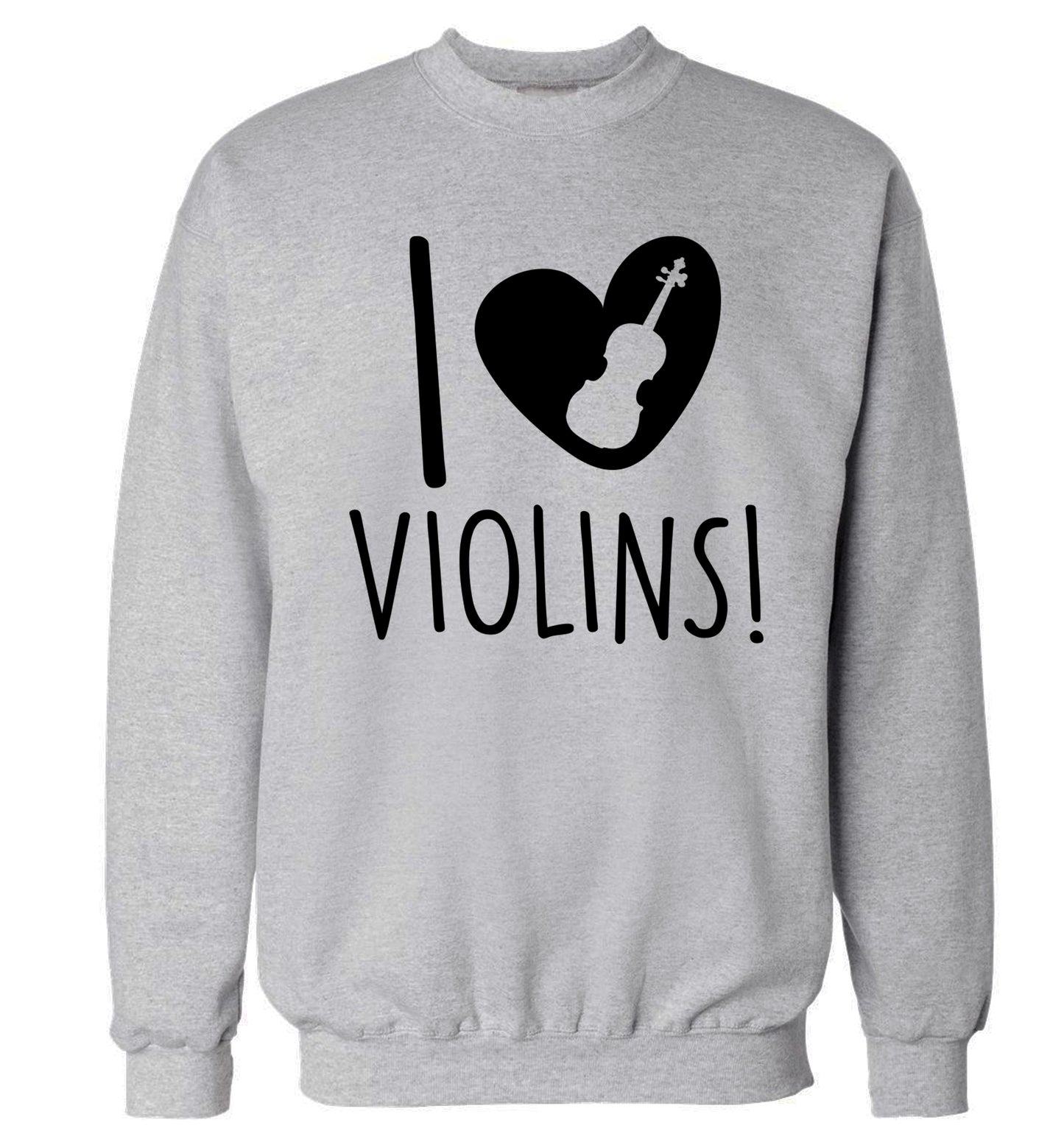 I Love Violins Adult's unisex grey Sweater 2XL