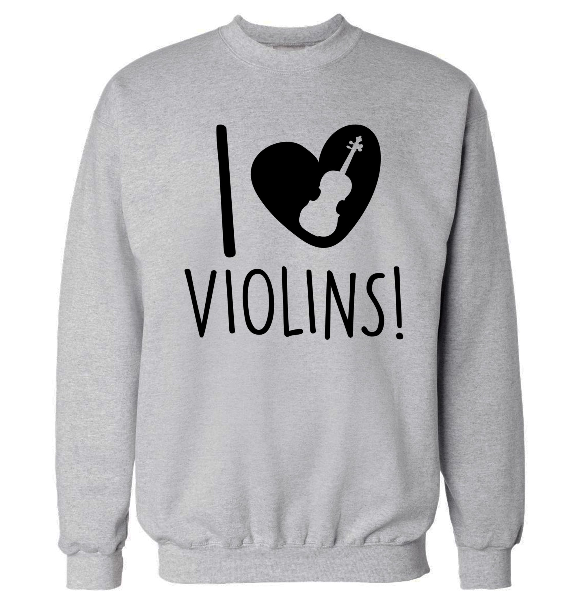 I Love Violins Adult's unisex grey Sweater 2XL