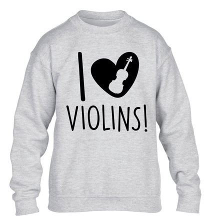 I Love Violins children's grey sweater 12-13 Years