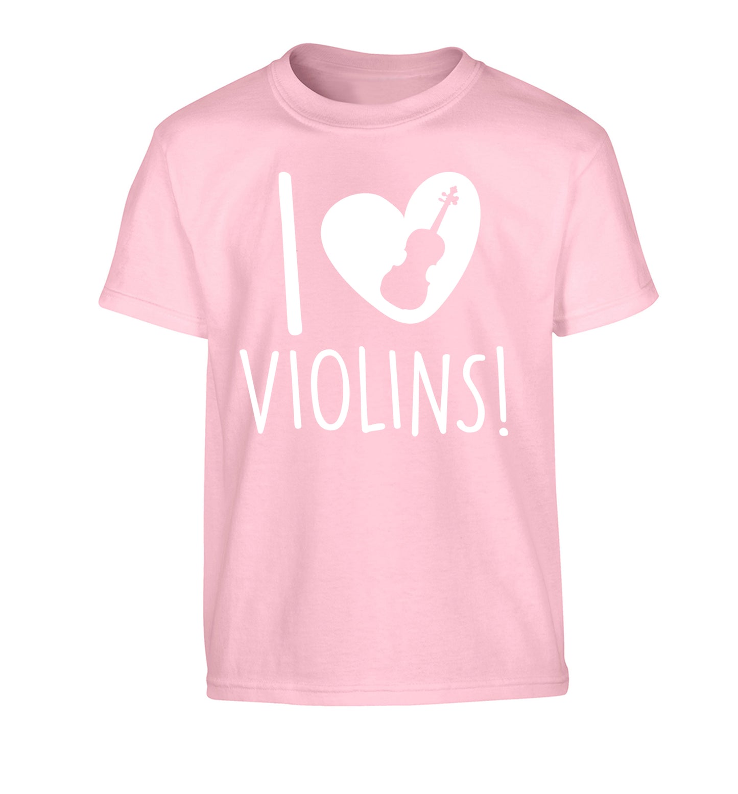 I Love Violins Children's light pink Tshirt 12-13 Years