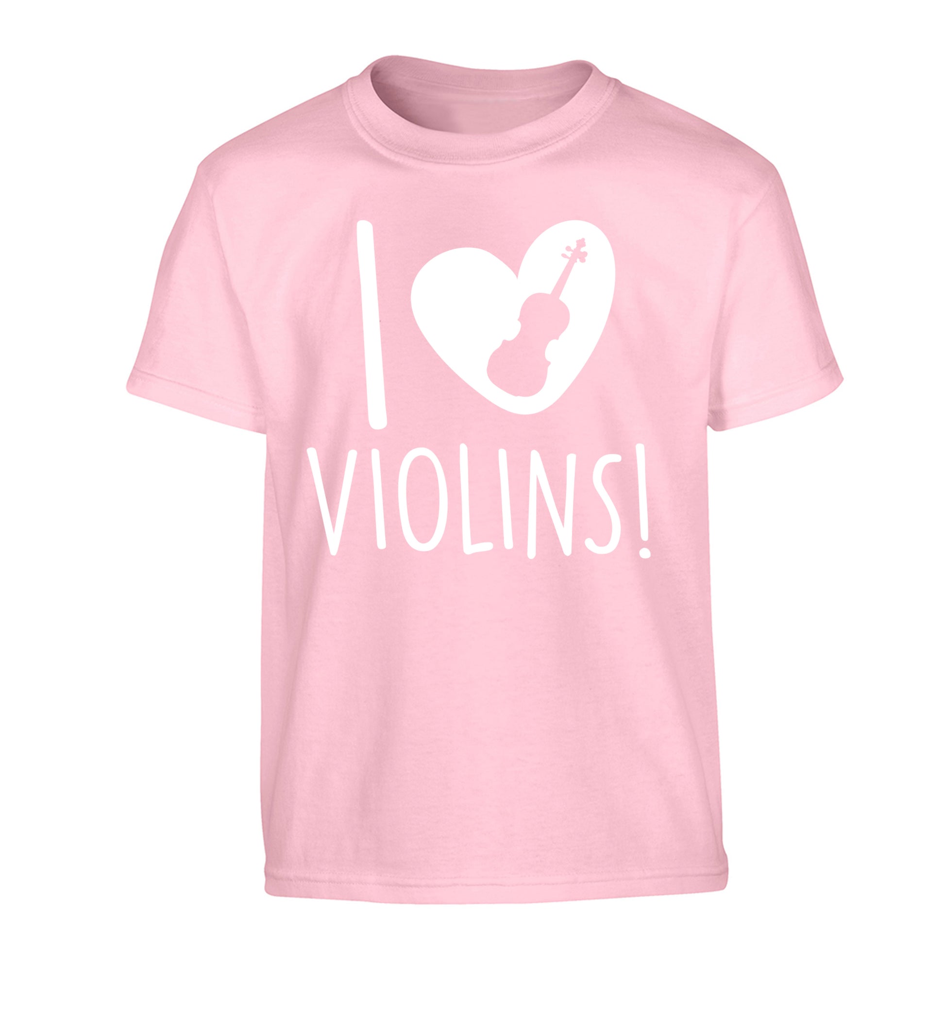 I Love Violins Children's light pink Tshirt 12-13 Years
