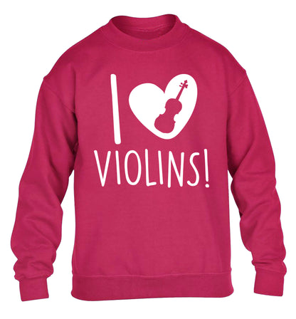 I Love Violins children's pink sweater 12-13 Years